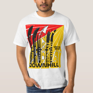 Camiseta T-shirt em declive de Snowblade do esporte de