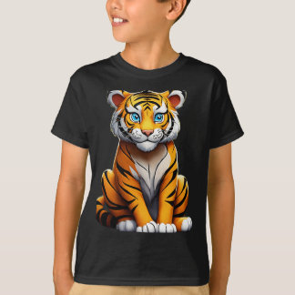 Camiseta T-Shirt em Equipe de Tigre e Super-Herói