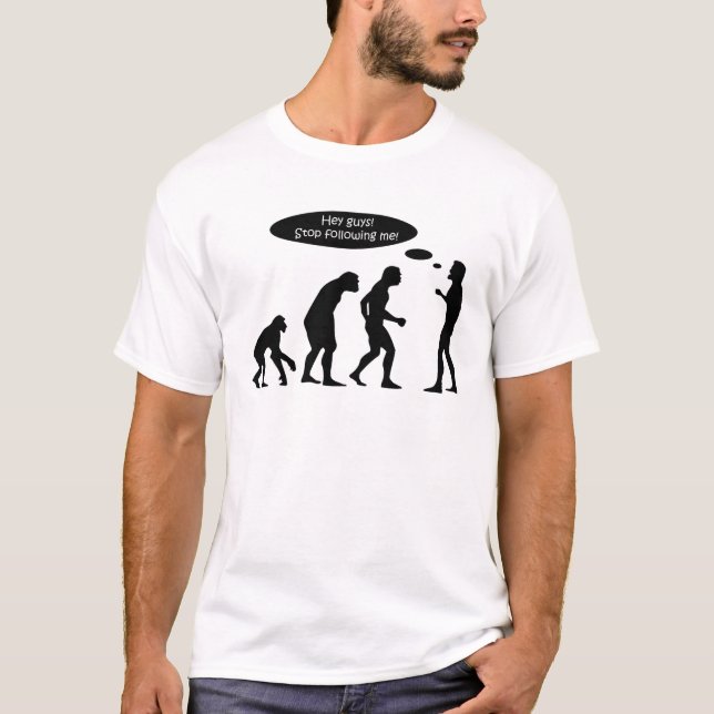Camiseta T-Shirt em Evolução Engraçada (Frente)