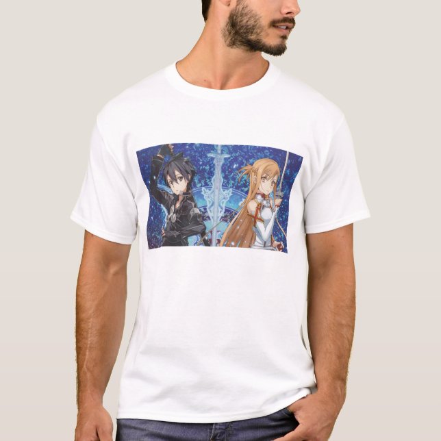 Camiseta T-shirt em linha da arte da espada (Frente)