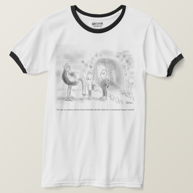 Camiseta T-shirt emocional do animal do apoio (Frente do Design)