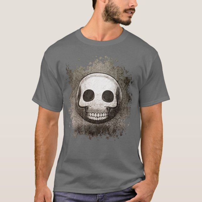 Camiseta T-shirt Emoji Skullmoji Vintage (Frente)