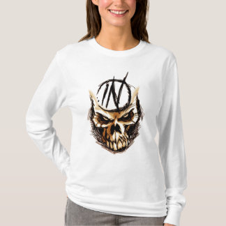 Camiseta T-shirt encapuçado do design louco do crânio