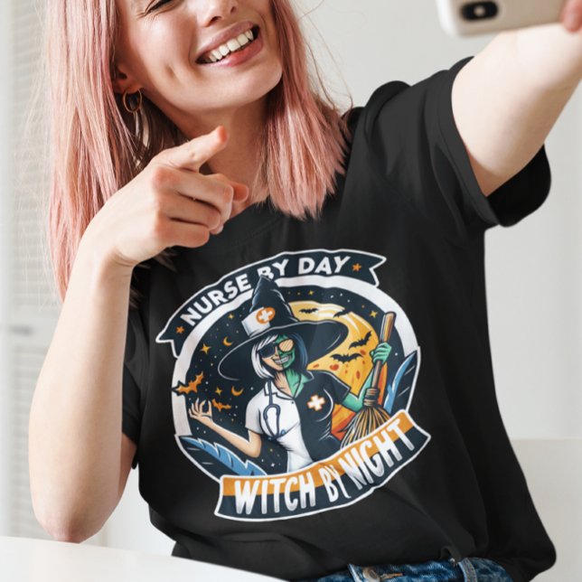 Camiseta T-Shirt Enfermeira Dia de as Bruxas engraçado (Criador carregado)