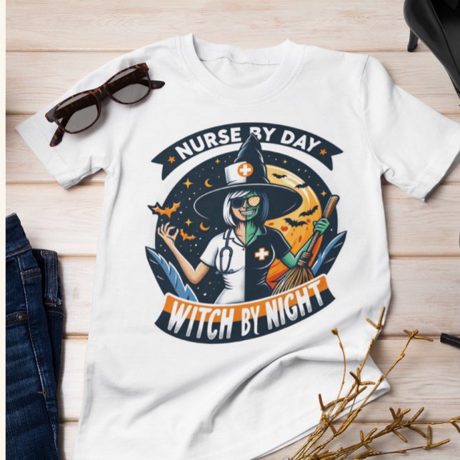Camiseta T-Shirt Enfermeira Dia de as Bruxas engraçado (Criador carregado)