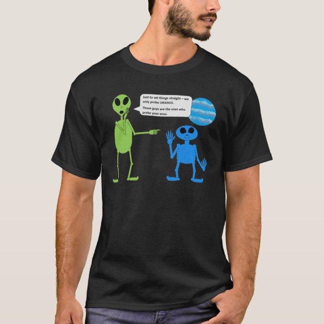 Camiseta T-shirt engraçada da Alienígena (Frente)
