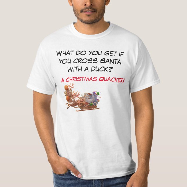 Camiseta T-shirt engraçada da Piada de Natal (Frente)