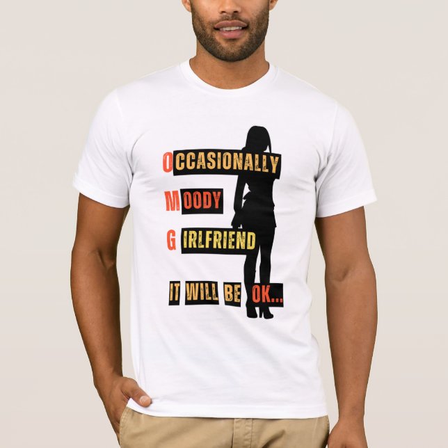 Camiseta T-shirt engraçada no tema, por vezes moody (Frente)