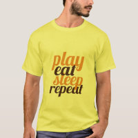T-shirt Engraçada Para Os Jogadores Jogam Comer Sl