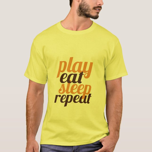 Camiseta T-shirt Engraçada Para Os Jogadores Jogam Comer Sl (Frente)