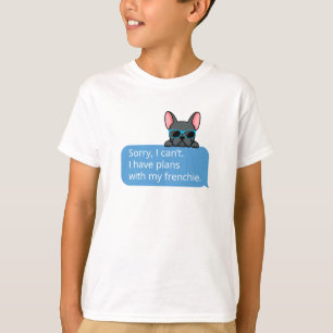 Camiseta T-Shirt Engraçado Azul-Branco
