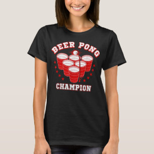 Camiseta T-Shirt Engraçado Beer Pong Champion