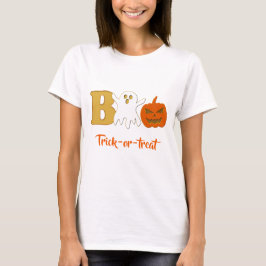 Camiseta T-Shirt Engraçado Boo Halloween