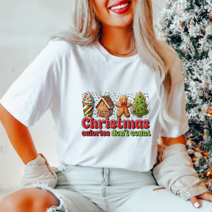 Camiseta T-Shirt Engraçado Calorias de Natal