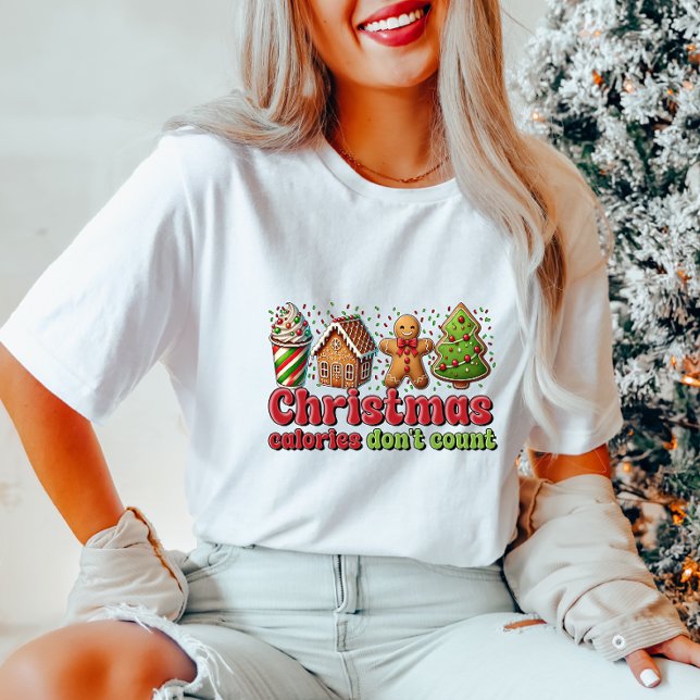 Camiseta T-Shirt Engraçado Calorias de Natal (Criador carregado)