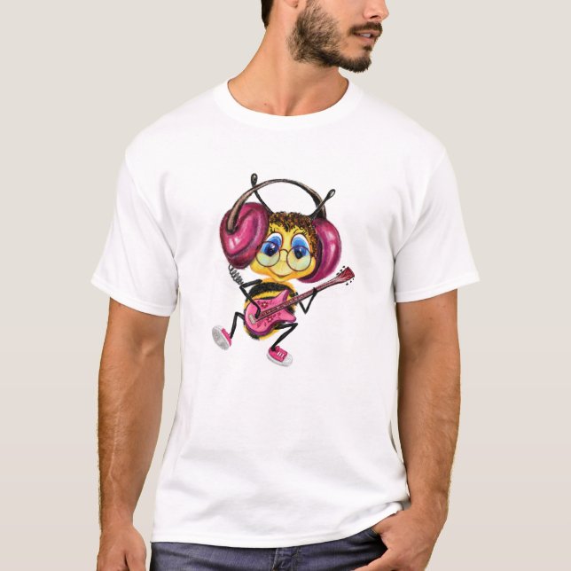 Camiseta T-Shirt Engraçado com Abelha-Tambor (Frente)