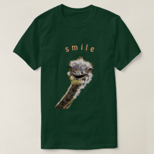 Camiseta T-Shirt engraçado com avestruz feliz - Texto perso