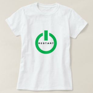 Camiseta T-Shirt engraçado com botão de reinicialização e t