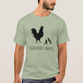 Camiseta T-Shirt Engraçado com Galo Jurássico