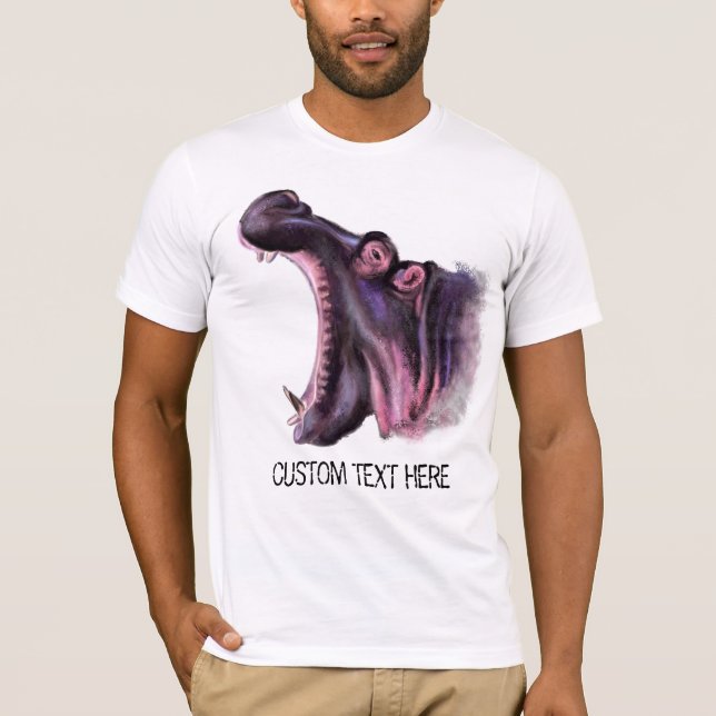 Camiseta T-Shirt Engraçado com Hippo Grande e Texto Persona (Frente)