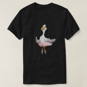 Camiseta T-Shirt Engraçado com Pato de Ballerina Feliz