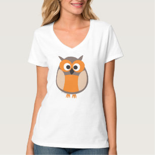 Camiseta T-shirt engraçado da coruja olhar fixamente