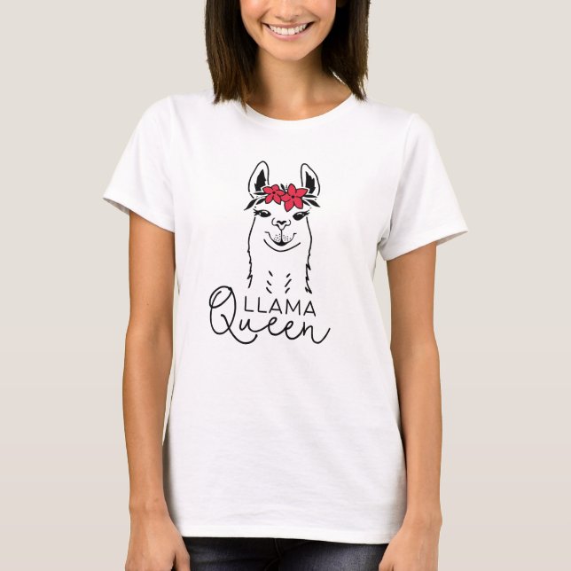 Camiseta T-shirt engraçado da rainha do lama para meninas (Frente)