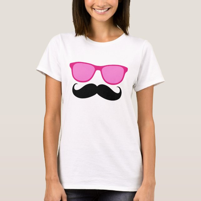 Camiseta T-shirt engraçado das senhoras do bigode dos (Frente)