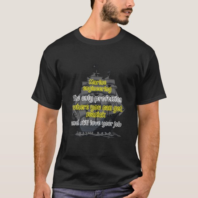 Camiseta T-Shirt Engraçado de Engenharia Marinha (Frente)