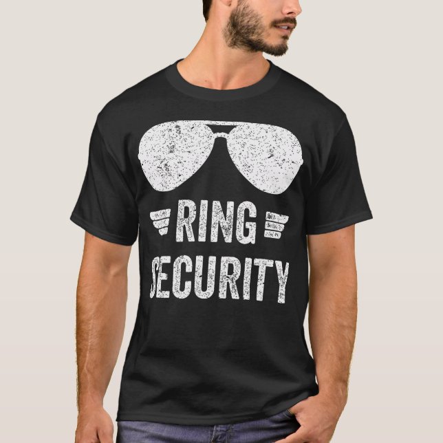 Camiseta T-Shirt Engraçado De Segurança Para Ring Bearer Bo (Frente)