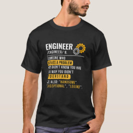 Camiseta T-Shirt Engraçado Definição de Engenheiro
