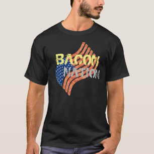 Camiseta T-shirt engraçado do bacon da nação do bacon