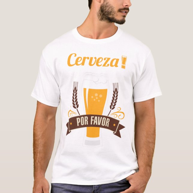 Camiseta T-shirt engraçado do bebendo da cerveja do favor (Frente)