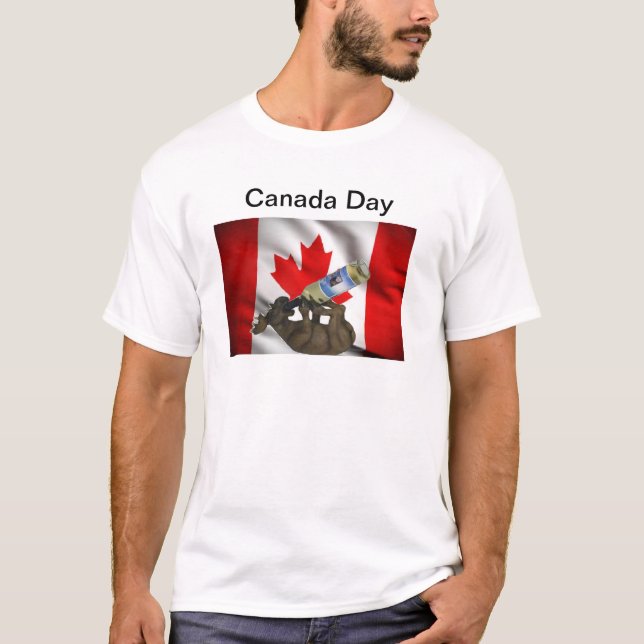 Camiseta T-shirt engraçado do dia de Canadá (Frente)