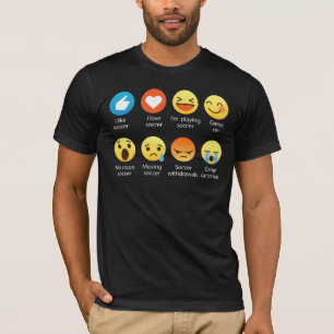 Camiseta T-shirt engraçado do futebol do amor do Emoticon