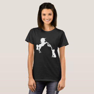 Camiseta T-shirt engraçado do gato do Taco do unicórnio,