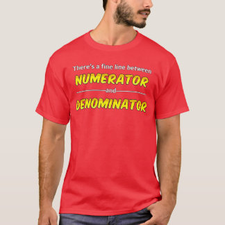 Camiseta T-shirt engraçado do numerador e do denominador da