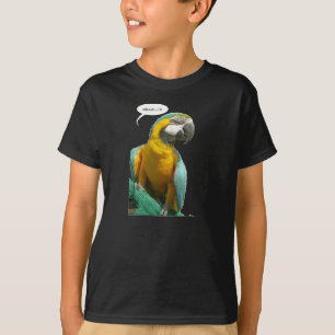 Camiseta T-shirt engraçado do papagaio de fala