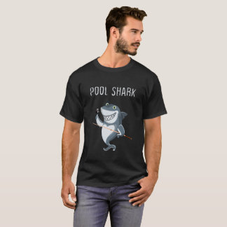 Camiseta T-shirt engraçado do tubarão da piscina, bilhar