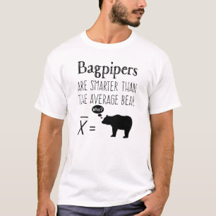 Camiseta T-shirt engraçado dos Bagpipes - urso médio