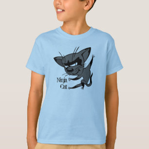 Camiseta T-shirt engraçado dos meninos do gato de Ninja