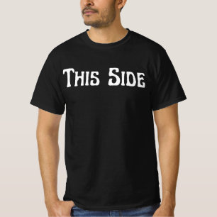 Camiseta T-Shirt Engraçado "Este Lado/Outro Lado" - Duplo