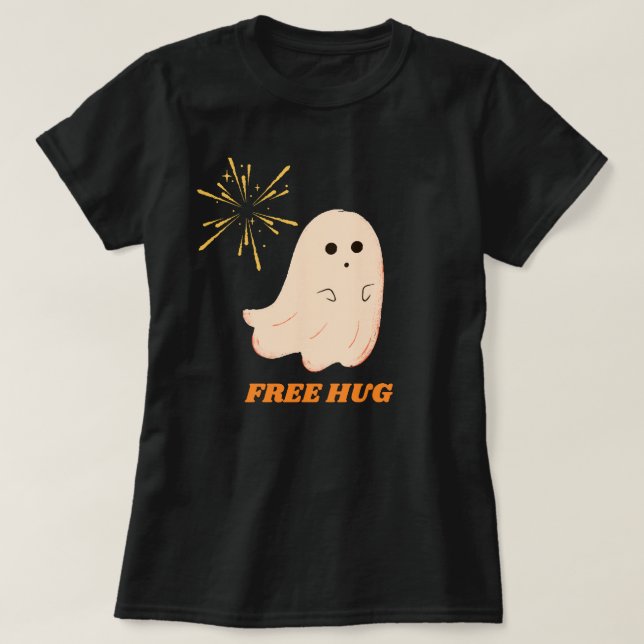 Camiseta T-Shirt Engraçado Grátis Ghost (Frente do Design)