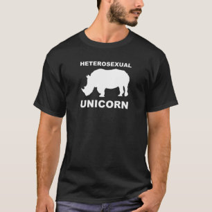 Camiseta T-Shirt Engraçado Heterossexual do Rinoceronte Uni