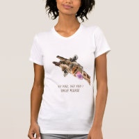 T-Shirt Engraçado Jogando Girafa Sorriso - Texto P