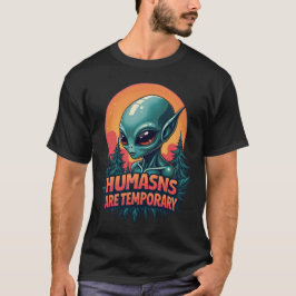 Camiseta T-Shirt Engraçado Memória da Alienígena "Os Humano