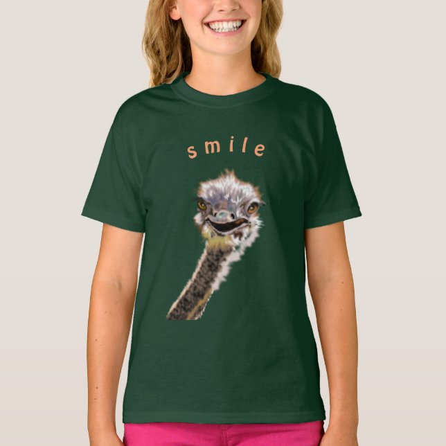 Camiseta T-Shirt Engraçado Ostrich (Frente)
