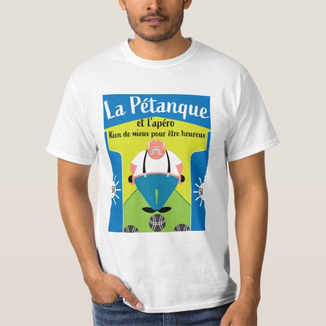 Camiseta T-Shirt engraçado Pétanque (Frente)