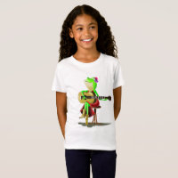 T-Shirt Engraçado Presente com Sapo Tocando Violão
