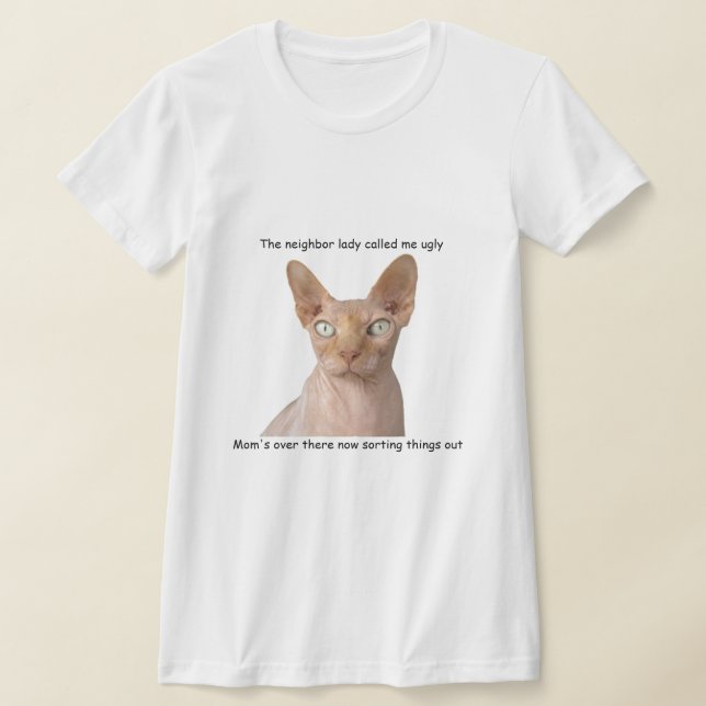 Camiseta T-Shirt Engraçado Sphynx (Postura )